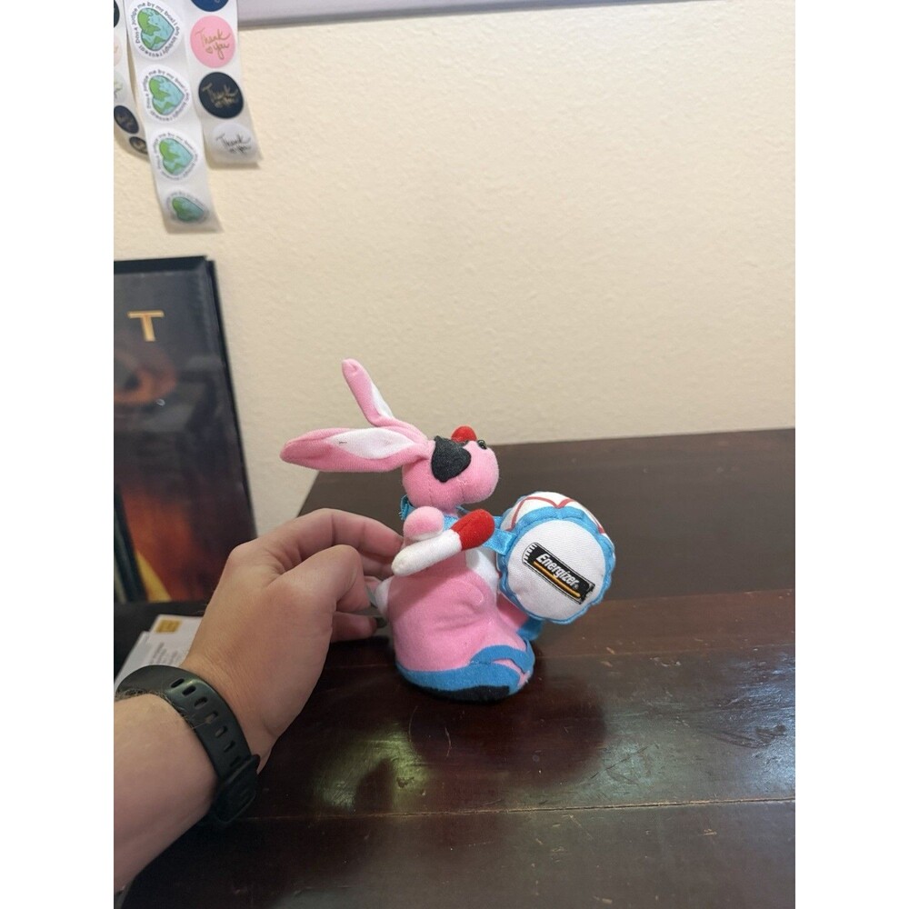 Vintage Energizer Pink Bunny Plush Rabbit Small Toy Advertisement 1997